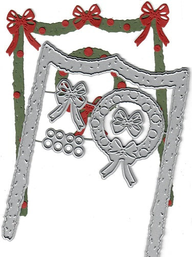Dies ... to die for metal cutting die - Pine door swag and wreath