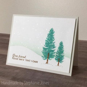 Gina Marie Clear stamp set - Pine Tree layered