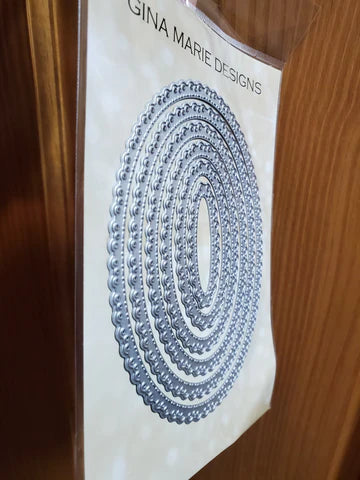 Gina Marie Metal cutting die - Pleated Lace nested Oval