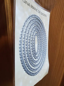 Gina Marie Metal cutting die - Pleated Lace nested Oval