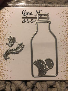 Gina Marie Metal cutting die - POISON BOTTLE & CREEPY CRAWLY BUGS