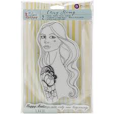 Prima Marketing rubber XL cling stamp 2 pc. - Bloom collection - Lacie