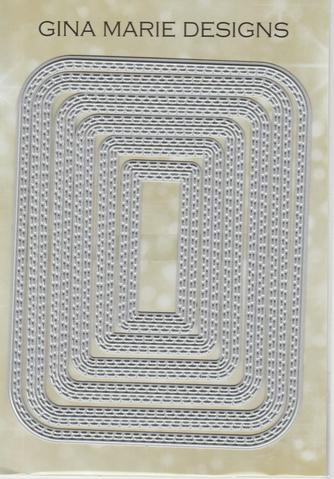 Gina Marie Metal cutting die -  Double stitched Rounded Rectangle