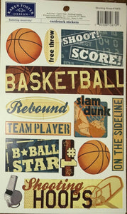 Karen Foster Cardstock Sticker - shooting hoops basketball