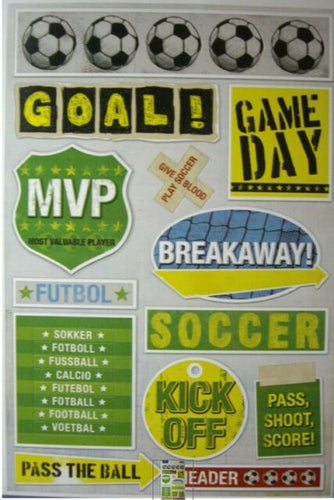 Karen Foster Cardstock Sticker - Soccer balls