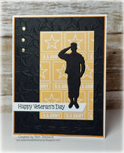 Load image into Gallery viewer, Gina Marie Metal cutting die -  Saluting soldier