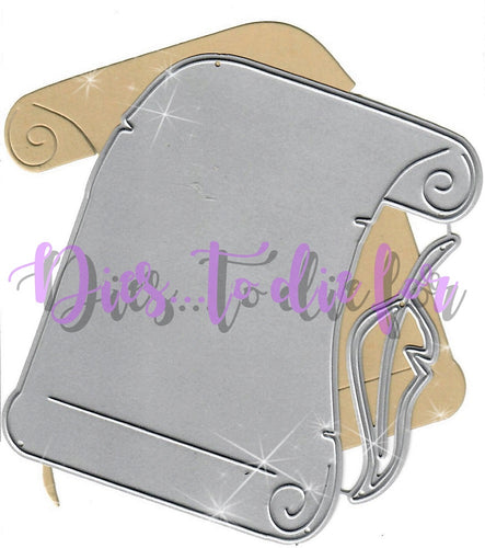 Dies ... to die for metal cutting die - Santa's Scroll list and Feather pen