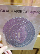 Load image into Gallery viewer, Gina Marie Metal cutting die -  Scallop stitched oval nesting die