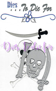 Dies ... to die for LLC metal cutting die - Skull , Bone and Sword - Pirate