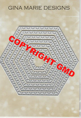 Gina Marie Metal cutting die - Slash stitched Hexagon