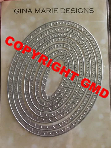 Gina Marie Metal cutting die - Slash stitched Oval
