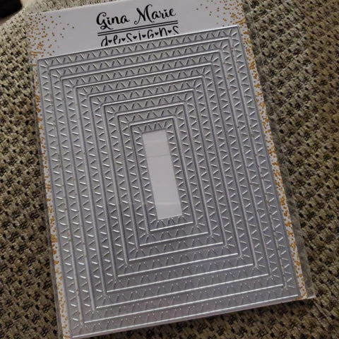 Gina Marie Metal cutting die - Slash stitched Rectangle