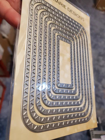 Gina Marie Metal cutting die - Slash stitched Rounded Rectangle