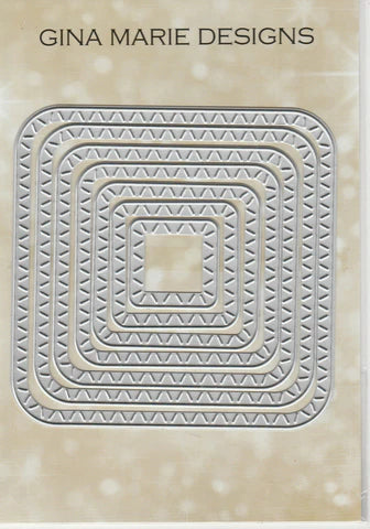 Gina Marie Metal cutting die - Slash stitched Rounded Square