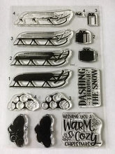 Load image into Gallery viewer, Gina Marie Clear stamp set - Sled layered