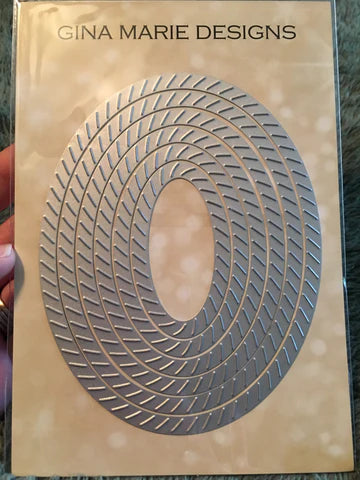 Gina Marie Metal cutting die - Just stitches slash stitched oval