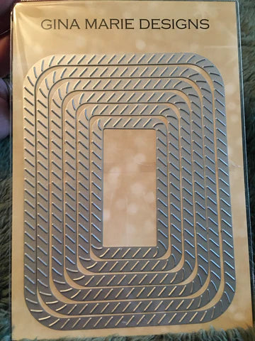Gina Marie Metal cutting die - Just stitches slash stitched rounded rectangle