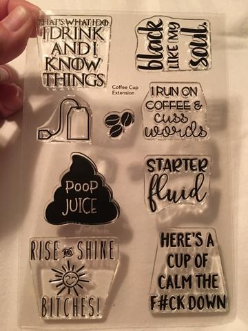 Gina Marie Clear stamp set -  Coffee - Snarky words