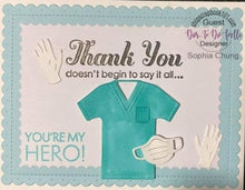 Load image into Gallery viewer, Dies ... to die for metal cutting die - Nurse Scrubs outfit with Medical Gloves and Face mask
