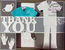 Load image into Gallery viewer, Dies ... to die for metal cutting die - Nurse Scrubs outfit with Medical Gloves and Face mask