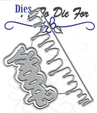 Load image into Gallery viewer, Dies ... to die for metal cutting die - Spooky word &amp; blood drip border