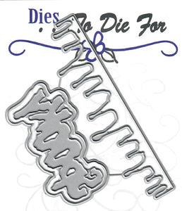Dies ... to die for metal cutting die - Spooky word & blood drip border