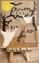 Load image into Gallery viewer, Dies ... to die for metal cutting die - Spooky word &amp; blood drip border