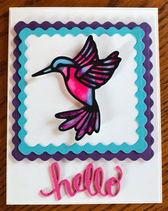 Gina Marie Metal cutting die - Stained Glass Hummingbird