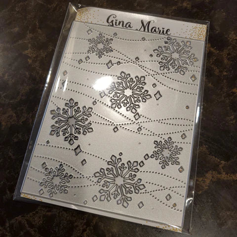 Gina Marie Metal cutting die -  stitched snowflake pinpoint background plate