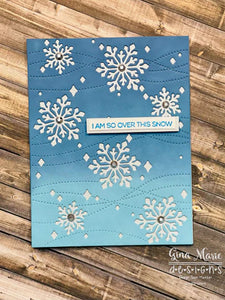 Gina Marie Metal cutting die -  stitched snowflake pinpoint background plate