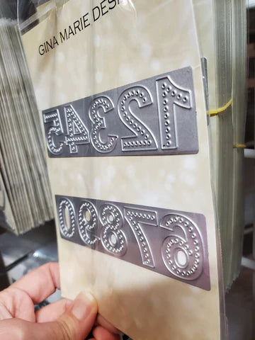 Gina Marie Metal cutting die - studded dot numbers - stud