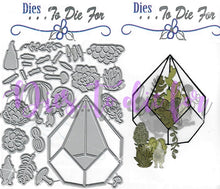 Load image into Gallery viewer, Dies ... to die for LLC metal cutting die - Succulents and Terrarium - with plants, Mushrooms and mini Gnome