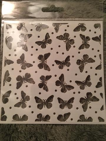 Gina Marie stencil 6x6 - Swiss dots and butterflies