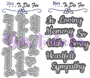 Dies ... to die for LLC metal cutting die - Sympathy words - Seasonal words with shadow