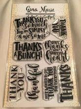 Load image into Gallery viewer, Gina Marie Clear stamp set - Thank you words