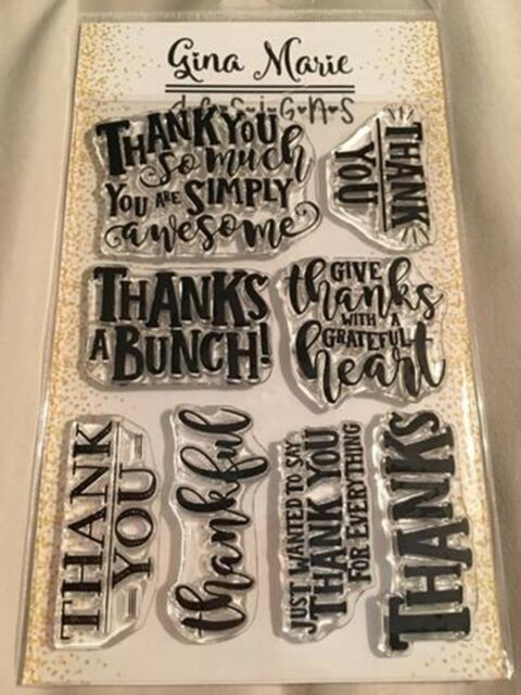 Gina Marie Clear stamp set - Thank you words