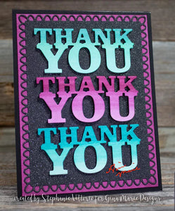 Gina Marie Metal cutting die - Thank you connected word
