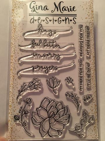 Gina Marie Clear stamp set - Thoughtful sentiments with flowers