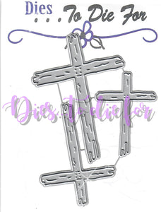 Dies ... to die for metal cutting die - Three wooden crosses