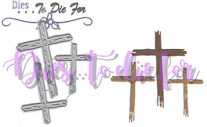 Dies ... to die for metal cutting die - Three wooden crosses
