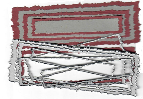 Dies ... to die for metal cutting die - Torn edge title rectangle blocks