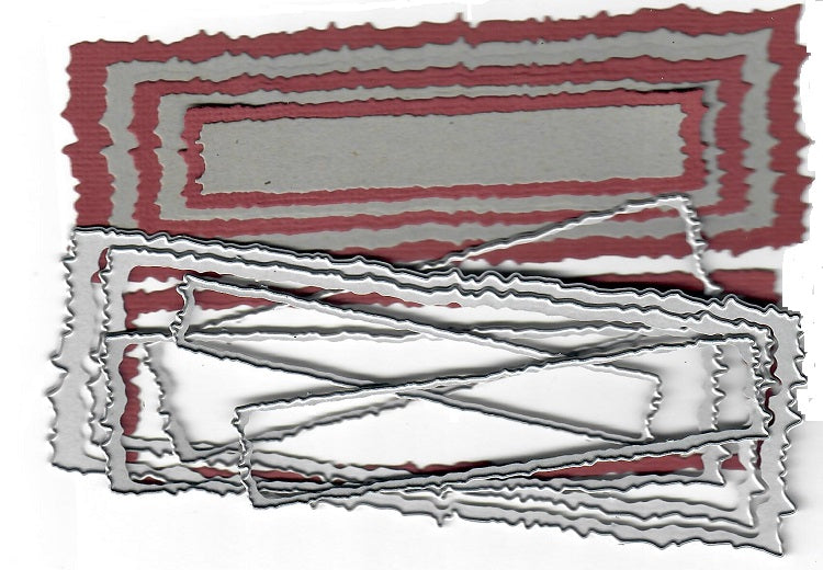 Dies ... to die for metal cutting die - Torn edge title rectangle blocks