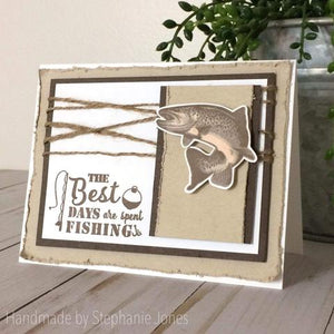 Gina Marie Clear stamp set - Trout fishing layered