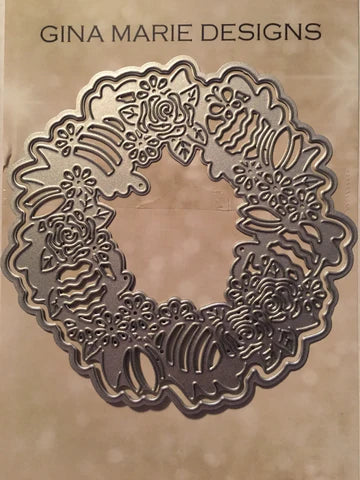 Gina Marie Metal cutting die - Tulip and Easter Egg wreath