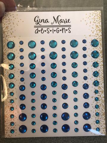 Gina Marie Enamel Dots set - Tycoon Blue Mirrored foil metallic
