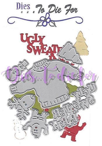 Dies ... to die for metal cutting die Ugly Christmas Sweater party set