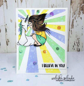 Gina Marie Clear stamp set - Unicorn and Girl