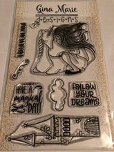 Load image into Gallery viewer, Gina Marie Clear stamp set - Unicorn and Girl