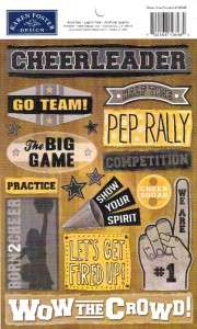 Karen Foster Cardstock Sticker - wow the crowd cheerleader cheerleading