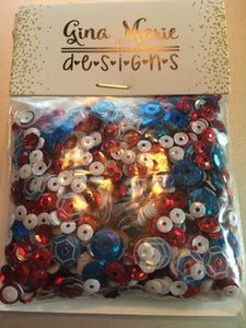 Gina Marie  Sequins mix - USA RED white blue